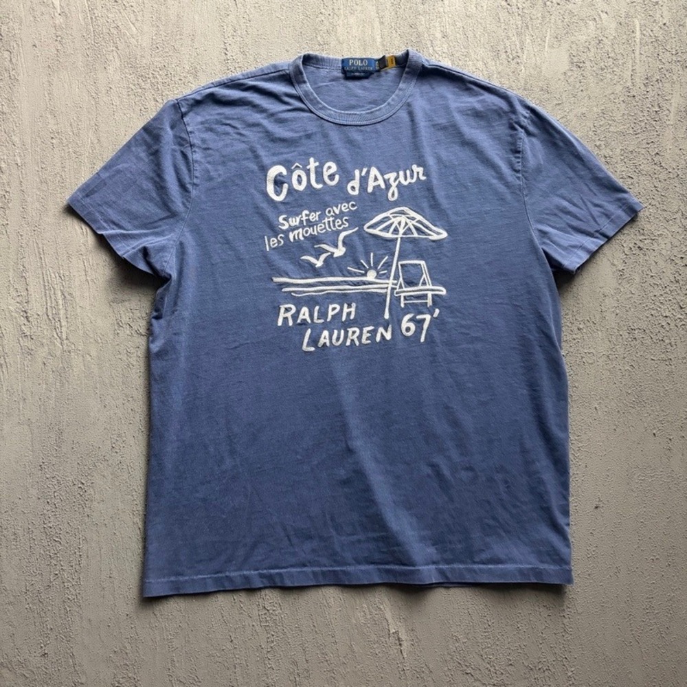Polo Ralph Lauren T Shirt XL Blue Cote d'Azur